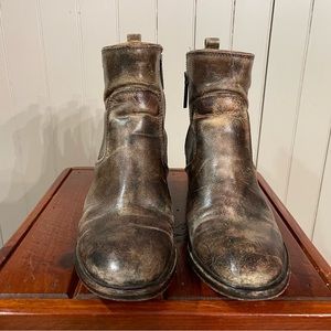 Donald Pliner Brown Distressed Booties